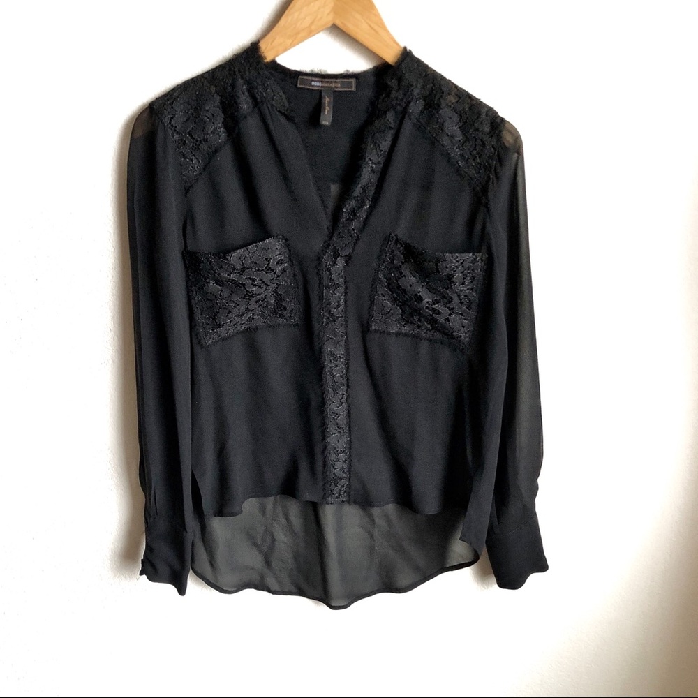 BCBGMaxazria sheer black blouse